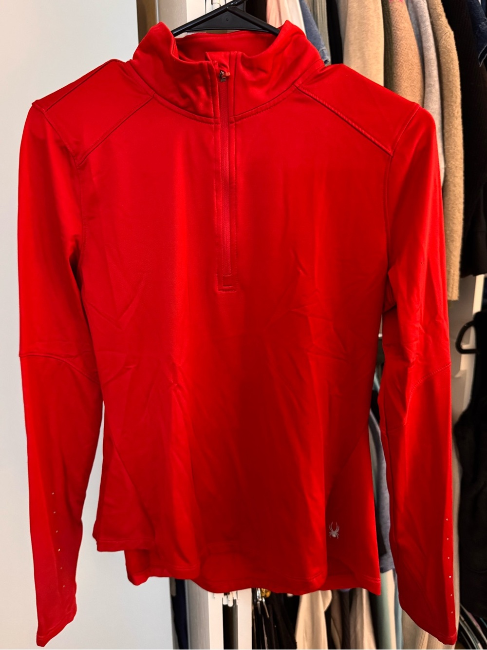 Spyder Men's Bright Red Quarter-Zip Performance Top
